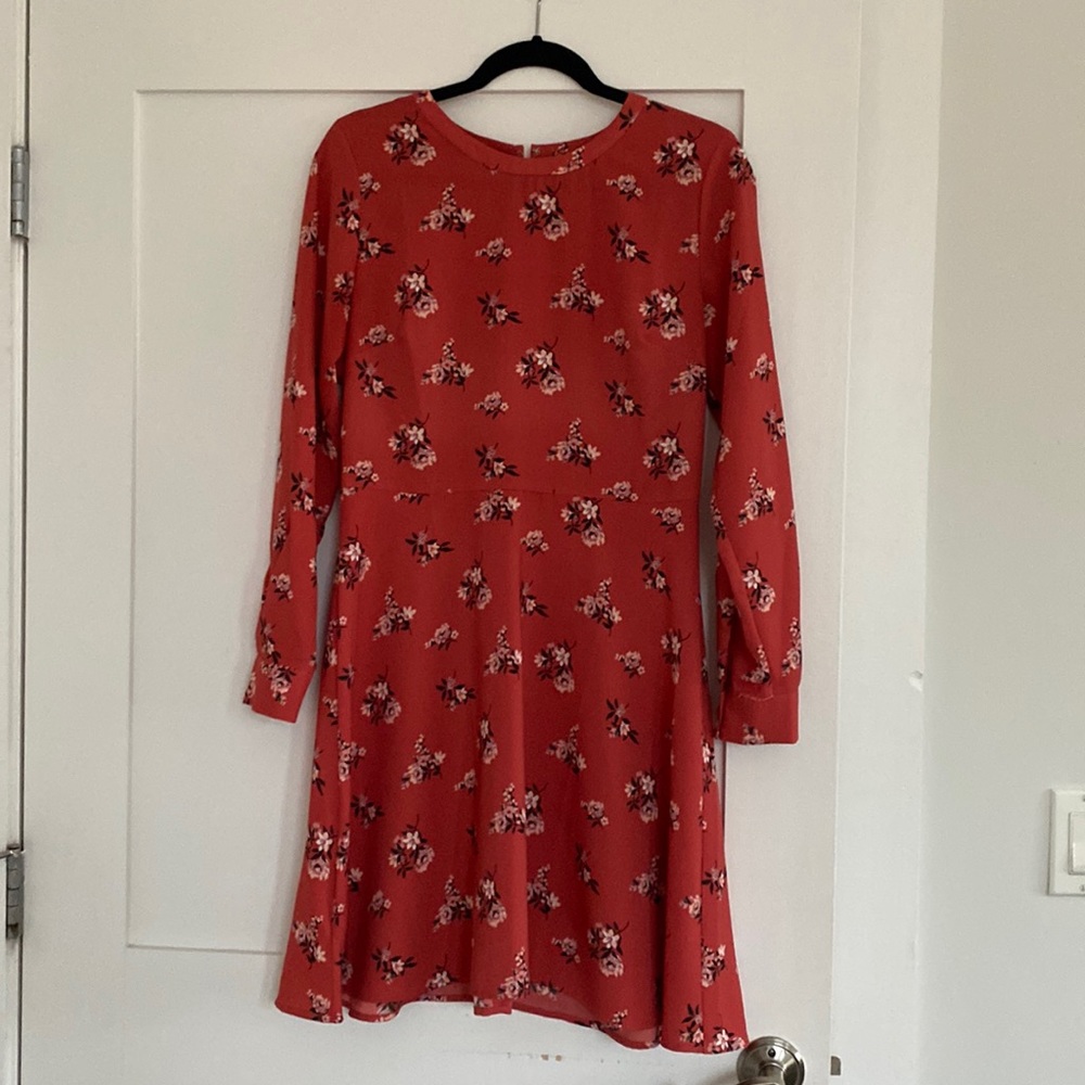 Coral floral skater dress from LOFT